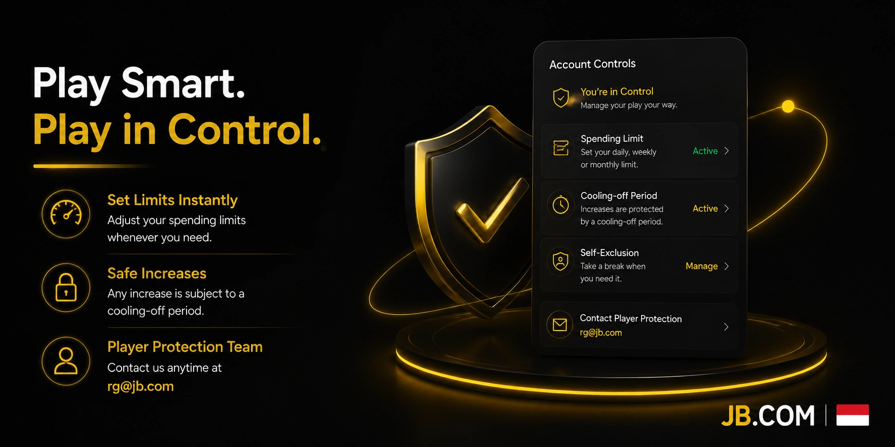 JB.com Indonesia account controls – spending limits, cooling-off, self-exclusion